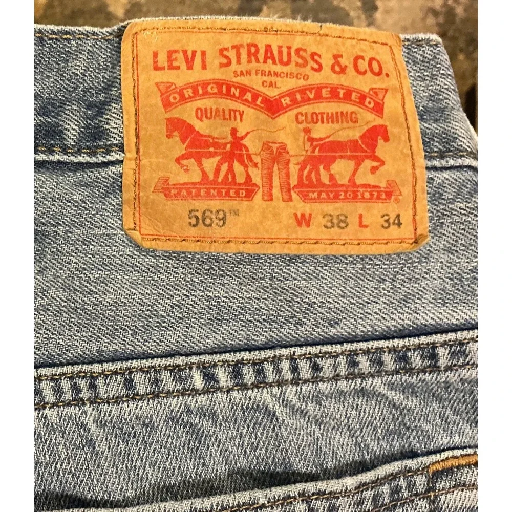 VTG Y2K Levis 569 Baggy Wide‎ Leg Loose Straight Jeans Mens 38x34 (fits 40x32)